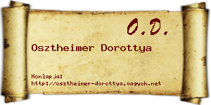 Osztheimer Dorottya névjegykártya